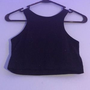 Black cropped tank top